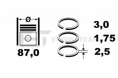ET ENGINETEAM r1004500 -  Комплект поршневых колец